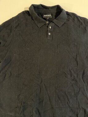 Bonobos Black Knit Polo Men's XXL